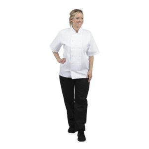 White Short Sleeve Boston Kitchen Jacket - Size XL - Whites Chefs Clothing - Fourniresto