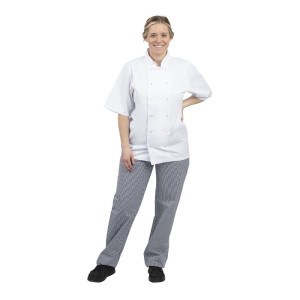 Pantalon de Cuisine Mixte Vegas à Petits Carreaux Bleus et Blancs - Taille M - Whites Chefs Clothing - Fourniresto