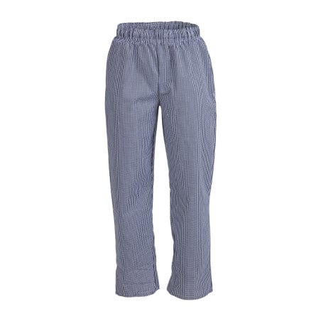 Pantalon de Cuisine Mixte Vegas à Petits Carreaux Bleus et Blancs - Taille XL - Whites Chefs Clothing - Fourniresto