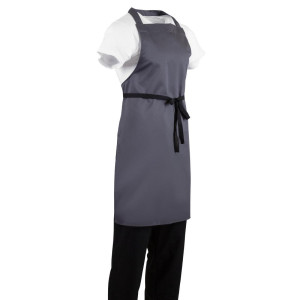 Schürze Latz Grau Anthrazit aus Polycotton 711 x 965 mm - Whites Chefs Clothing - Fourniresto