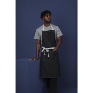 Schürze Latz Denim Schwarz Southside aus Polycotton 700 x 1000 mm - Whites Chefs Clothing - Fourniresto