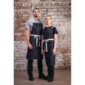 Schürze Latz Denim Schwarz Southside aus Polycotton 700 x 1000 mm - Whites Chefs Clothing - Fourniresto