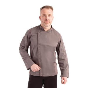 Veste de Cuisine Mixte à Fermeture Eclair Gris Graphite Hartford - Taille S - Chef Works - Fourniresto