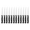 Meat Knife with Black Handle Serrated Blade 215 mm - Set of 12 - Olympia - Fourniresto