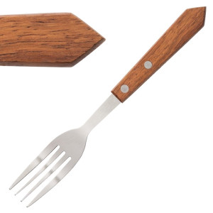 Fourchette À Viande À Manche En Bois 200 Mm - Lot De 12 - Olympia - Fourniresto