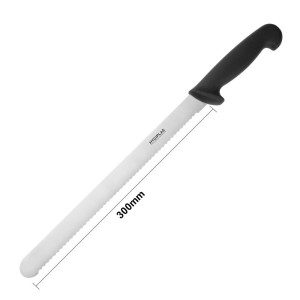 Gekerbtes Schneidemesser Schwarz Klinge 30,5 cm - Hygiplas - Fourniresto