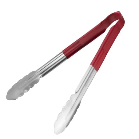 Pince De Service Rouge En Inox 300 Mm - Vogue - Fourniresto