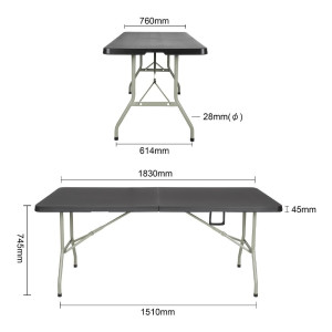 Table Pliable Noire Au Centre 180 Cm - Bolero - Fourniresto