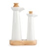 Bottle Oil And White Vinegar With Wooden Stand And Corks - Olympia - Fourniresto