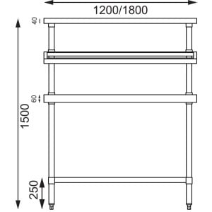 Stainless Steel Preparation Table With GN 1200 X 600 Mm Tray Support - Vogue - Fourniresto