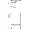 Edelstahl-Vorbereitungstisch mit GN-Behälterhalterung 1200 x 600 mm - Vogue - Fourniresto