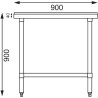 Edelstahlschneidetisch 900 mm - Vogue - Fourniresto