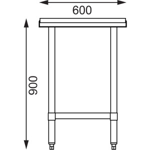 Edelstahlschneidetisch 900 mm - Vogue - Fourniresto