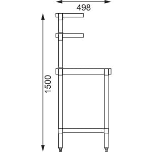 Edelstahltisch mit 2 oberen Regalen 1200 x 600 mm - Vogue - Fourniresto