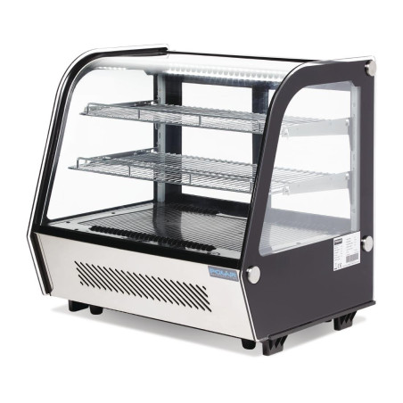 Schwarze Kühlvitrine für Theken - 120 L - Polar