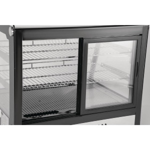 Schwarze Kühlvitrine für Theken - 120 L - Polar