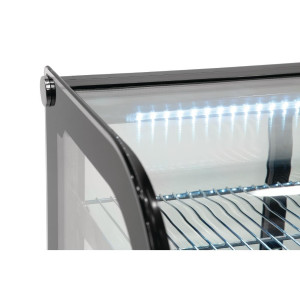 Schwarze Kühlvitrine für Theken - 120 L - Polar