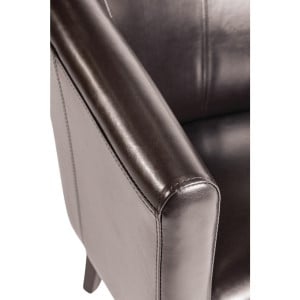 Dark Brown Faux Leather Armchair - Bolero - Fourniresto