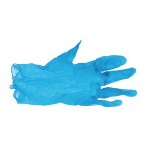 Non-Powdered Blue Vinyl Food Gloves Size L - Pack of 100 - Vogue - Fourniresto