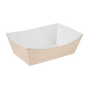 Small Compostable Kraft Food Tray 87 x 124 mm - Pack of 500 - Colpac - Fourniresto