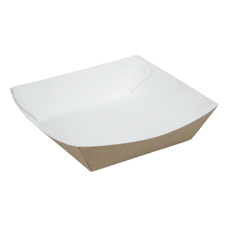 Large Compostable Kraft Food Tray 139 x 148 mm - Pack of 500 - Colpac - Fourniresto