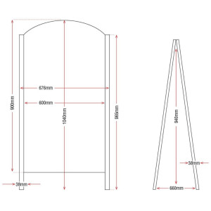 Black Metal Frame Sidewalk Sign 675 x 660 mm - Olympia - Fourniresto