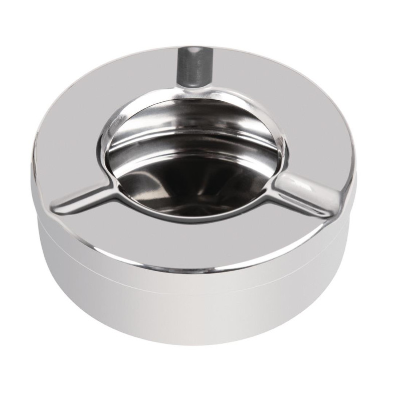 Stainless Steel Anti-Wind Ashtray Ø 90 mm - Set of 6 - Olympia - Fourniresto