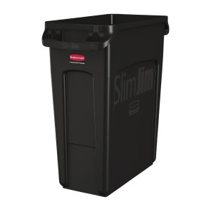 Recyclingbehälter mit Belüftungskanälen Schwarz 60 L - Rubbermaid - Fourniresto