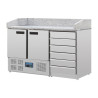 Pizza counter with marble top, 2 doors, 6 dough drawers G Series - Polar - Fourniresto