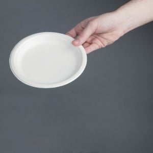 Assiettes en Bagasse Compostables 17,9cm - Lot de 50  - Fiesta Green - Fourniresto