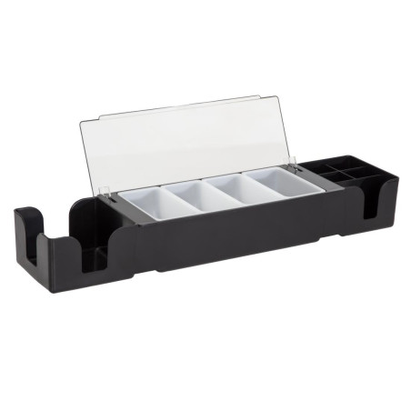 Black Plastic Compartment Box - FourniResto - Fourniresto