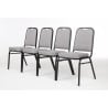 Banquet Chair with Square Back and Grey Fabric - Set of 4 - Bolero - Fourniresto