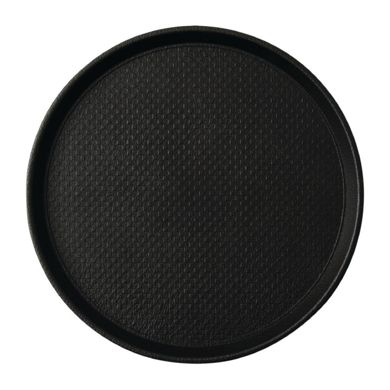 Non-slip Black Round Tray Ø 310mm - Roltex - Fourniresto