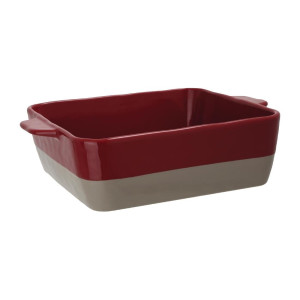 Rectangular Red and Taupe Roasting Dish 4.2L - Olympia - Fourniresto