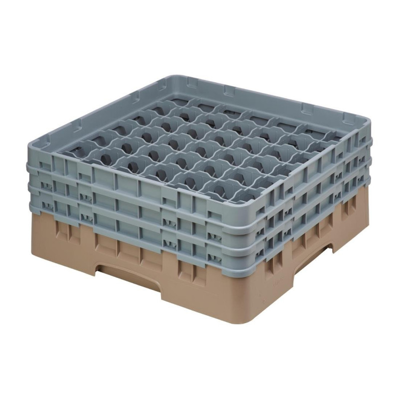 Casier à Verres 49 Compartiments Camrack Beige Hauteur Max 174mm - Cambro - Fourniresto