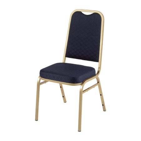 Blaue Bankettstühle mit quadratischer Rückenlehne - 4er-Set - Bolero - Fourniresto