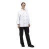 Unisex Chicago Long Sleeve White Chef Jacket Size L - Whites Chefs Clothing - Fourniresto