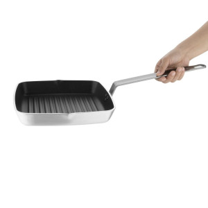 Non-stick Square Griddle Pan with Ribbed Base - L 240mm - Vogue