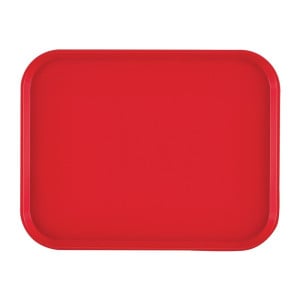 Plateau Rectangulaire en Polypropylène Fast Food Rouge 410mm - Cambro - Fourniresto