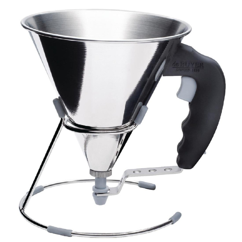 Stainless Steel Mini Funnel with Automatic Piston 800ml - De Buyer - Fourniresto