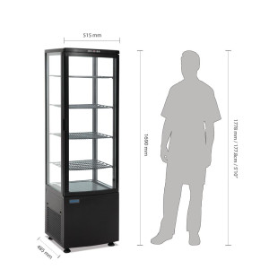 Kühlvitrine mit gebogenen Türen - Schwarz 235 L - Polar - Fourniresto