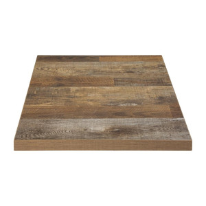 Plateau de Table Carré Effet Bois Vieilli - 600 x 600mm - Bolero