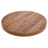 Plateau De Table Rond Effet Bois Vieilli - 600mm - Bolero