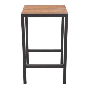 Square Steel and Acacia High Table 60 cm - Bolero