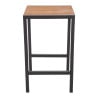 Square Steel and Acacia High Table 60 cm - Bolero