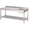 Chef's Table with Right Sink and Stainless Steel Backsplash - L 1200x W 700mm - Gastro M