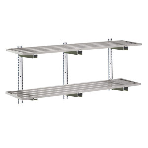 Ajourée Wall Shelf in Stainless Steel - L 1800 x 400mm - Gastro M