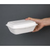 Scharnierdeckel-Schalen aus kompostierbarem Bagasse - 500 ml - Packung mit 250 - Fiesta Green