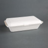 Scharnierdeckelschalen aus kompostierbarem Bagasse - L 248mm - Packung mit 250 - Fiesta Green