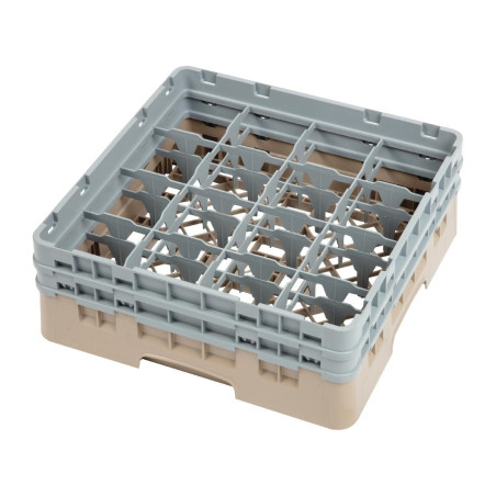 Gläserkorb 16 Fächer Camrack Beige - L 500 x B 500mm - Cambro